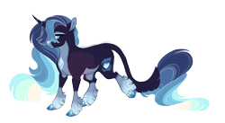 Size: 4200x2300 | Tagged: safe, artist:gigason, oc, oc:mary celeste, classical unicorn, pony, unicorn, cloven hooves, female, horn, leonine tail, mare, quadrupedal, simple background, solo, transparent background, unshorn fetlocks