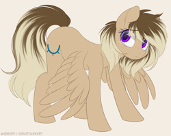 Size: 2600x2073 | Tagged: safe, alternate version, artist:higglytownhero, oc, oc only, oc:haven, pegasus, pony, anxious, big eyes, crying, female, high res, pegasus oc, sad, simple background, solo, wings, wings down