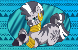 Size: 1024x663 | Tagged: safe, artist:nytewell, zecora, zebra, g4, cute, female, grin, looking at you, mare, smiling, solo, zecorable