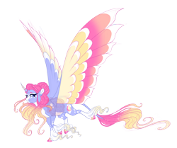 Size: 4900x4100 | Tagged: safe, artist:gigason, oc, oc:eclipse, alicorn, pony, cloven hooves, colored wings, female, large wings, long feather, mare, multicolored wings, obtrusive watermark, quadrupedal, simple background, solo, transparent background, watermark, wings