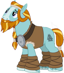 Size: 557x632 | Tagged: safe, edit, edited screencap, editor:pascalmulokozi2, screencap, rockhoof, earth pony, pony, a rockhoof and a hard place, g4, background removed, braid, braided tail, leg wraps, male, not a vector, sad, simple background, solo, stallion, tail, transparent background, valknut