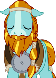 Size: 716x999 | Tagged: safe, artist:dustinwatsongkx, rockhoof, earth pony, pony, a rockhoof and a hard place, g4, braid, braided tail, eyes closed, male, simple background, solo, stallion, tail, transparent background, vector