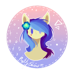 Size: 2449x2449 | Tagged: safe, artist:prettyshinegp, oc, oc only, earth pony, pony, bust, earth pony oc, female, flower, flower in hair, high res, mare, simple background, solo, transparent background