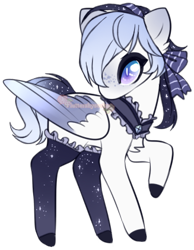 Size: 327x421 | Tagged: safe, artist:prettyshinegp, oc, oc only, pegasus, pony, clothes, colored wings, female, headscarf, mare, pegasus oc, raised hoof, scarf, simple background, socks, solo, transparent background, two toned wings, wings