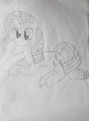 Size: 3120x4208 | Tagged: safe, artist:xuf, rarity, pony, unicorn, g4, dilated pupils, female, mare, monochrome, solo, traditional art