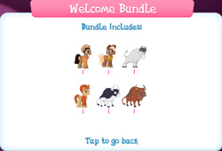 Size: 1258x856 | Tagged: safe, gameloft, idw, angus mcsteer, blazing saddle, buffalo bull, jersey shore, lasso looper, sheriff tumbleweed, bull, earth pony, pony, g4, my little pony: magic princess, bandana, bundle, clothes, collection, cowboy hat, english, group, hat, horns, idw showified, male, mobile game, numbers, stallion, text, vest