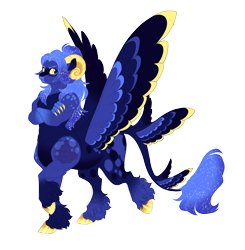 Size: 5400x5500 | Tagged: safe, artist:gigason, oc, oc only, oc:aries, centaur, winged centaur, taur, colored wings, male, multicolored wings, offspring, parent:lord tirek, parent:princess luna, simple background, solo, transparent background, wings