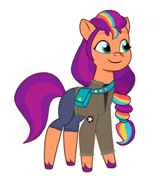 Size: 1398x1535 | Tagged: safe, artist:edy_january, edit, vector edit, sunny starscout, earth pony, pony, g5, my little pony: tell your tale, allies, base used, clothes, girls und panzer, jacket, link in description, mane stripe sunny, military, military uniform, pants, saunders, shirt, short pants, simple background, soldier, soldier pony, solo, t-shirt, transparent background, uniform, united states, vector, world war ii