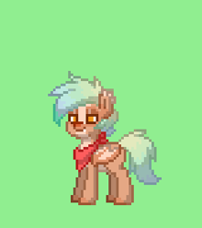 Size: 240x270 | Tagged: safe, oc, oc only, bat pony, pony, pony town, bandana, bat pony oc, green background, male, simple background, solo, stallion