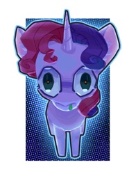 Size: 1567x2000 | Tagged: safe, artist:pastacrylic, sweetie belle, pony, unicorn, g4, creepy, female, kubrick stare, snot, solo