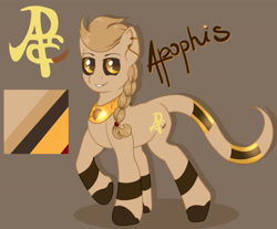 Size: 3616x3000 | Tagged: safe, artist:appleneedle, oc, oc:apophis, earth pony, pony, snake, commission, egyptian, high res, reference sheet, solo