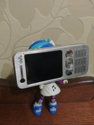 Size: 4160x3120 | Tagged: safe, dj pon-3, vinyl scratch, human, equestria girls, g4, doll, equestria girls minis, eqventures of the minis, irl, photo, solo, sony ericsson, toy, walkman