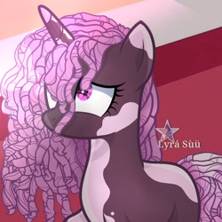 Size: 1280x1280 | Tagged: safe, artist:vanillapie10, idw, violette rainbow, pony, unicorn, g4, g5, spoiler:comic, dreadlocks, female, g5 to g4, generation leap, mare, solo, vitiligo