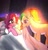 Size: 1027x1068 | Tagged: safe, artist:jaanhavi, hitch trailblazer, pipp petals, earth pony, pegasus, pony, a day in the life, g5, my little pony: tell your tale, spoiler:g5, spoiler:my little pony: tell your tale, bed, cute, duo, female, lamp, male, mare, pillow, smiling, stallion, wholesome