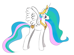 Size: 3000x2232 | Tagged: safe, artist:tattooclown, princess celestia, alicorn, pony, g4, high res, simple background, solo, transparent background