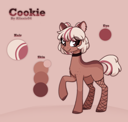 Size: 1950x1860 | Tagged: safe, artist:_alixxie_, oc, oc:cookie, earth pony, pony, female, mare, quadrupedal, reference sheet, solo