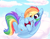 Size: 2793x2160 | Tagged: safe, artist:lbrcloud, rainbow dash, pegasus, pony, g4, behaving like a cat, cloud, cute, dashabetes, eye clipping through hair, eyebrows, eyebrows visible through hair, female, high res, lying down, lying on a cloud, mare, on a cloud, on back, rainbow cat, smiling, solo, wings, yarn, yarn ball