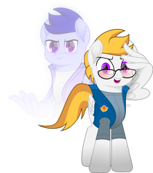 Size: 7135x8055 | Tagged: safe, artist:php178, artist:toastypk, derpibooru exclusive, oc, oc only, oc:darkness mcnightshade, oc:lightpoint, pegasus, pony, my little pony: the movie, .svg available, absurd resolution, advisor, alternate design, badge, blue mane, blue tail, brooch, clothes, confident, determination, determined, determined face, determined look, determined smile, disguise, duality, duo, duo male, folded wings, general, glasses, glowing, inkscape, jacket, jewelry, male, mask, masking, movie accurate, new lunar republic, pegasus oc, pin, profile picture, purple eyes, role reversal, roleplay, salute, shirt, simple background, solar empire, stallion, standing, svg, tail, translucent, transparent, transparent background, transparent wings, two toned hair, two toned mane, two toned tail, vector, vest, wing hands, wing salute, wing sleeves, wings, yellow mane, yellow tail