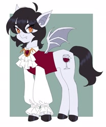 Size: 1707x2048 | Tagged: safe, artist:exxi00, oc, bat pony, pony, undead, vampire, clothes, solo