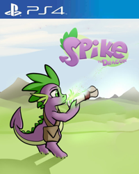 Size: 800x998 | Tagged: safe, artist:davidti2006, artist:whitepone, spike, dragon, g4, box art, crossover, game, game cover, playstation, playstation 4, solo, spike as spyro, spyro the dragon, spyro the dragon (series)