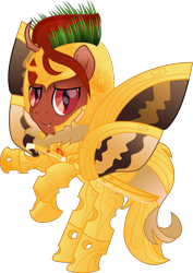 Size: 4950x7006 | Tagged: safe, artist:php178, derpibooru exclusive, oc, oc only, oc:red flux, changeling, insect, moth, mothling, original species, pony, derpibooru, .svg available, absurd resolution, armor, beautiful, bipedal, bipedal leaning, butterfly wings, colored pupils, colored wings, congratulations, cute, cute face, cute little fangs, cute smile, digital art, fangs, flourish, flourishes, fluffy, gift art, gold, golden armor, gradient hair, gradient mane, gradient tail, grass, happy, hole, hoof heart, horn, horn guard, inkscape, leaning, looking at you, male, meta, mohawk, movie accurate, rearing, red changeling, red eyes, sharp horn, simple background, smiling, smiling at you, solar empire, solar legend, solo, spread wings, stallion, standing, svg, sword, tail, transparent background, two toned hair, two toned mane, two toned wings, underhoof, vector, weapon, wing guard, wings, yelling