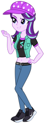 Size: 3419x9485 | Tagged: safe, artist:emeraldblast63, starlight glimmer, human, equestria girls, g4, belly button, cap, clothes, cutie mark on clothes, female, hat, midriff, shoes, simple background, solo, transparent background