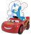 Size: 800x890 | Tagged: safe, artist:santi0095, oc, oc only, oc:fleurbelle, alicorn, pony, alicorn oc, bow, car, female, hair bow, horn, lightning mcqueen, male, mare, simple background, solo, transparent background, wings, yellow eyes
