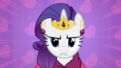 Size: 1920x1080 | Tagged: safe, screencap, rarity, pony, unicorn, g4, season 1, the best night ever, 1080p, clothes, dress, female, gala dress, looking at you, mare, rarity is not amused, solo, unamused