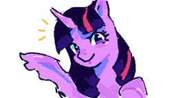 Size: 488x277 | Tagged: safe, artist:miss_glowwormis, twilight sparkle, alicorn, pony, g4, bust, looking at you, simple background, smiling, solo, twilight sparkle (alicorn), white background