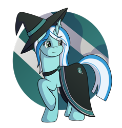 Size: 1280x1344 | Tagged: safe, artist:tenderrain-art, oc, oc only, oc:tender rain, pony, unicorn, female, harry potter (series), hat, mare, quadrupedal, simple background, slytherin, solo, transparent background, witch hat