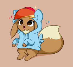 Size: 3567x3278 | Tagged: safe, artist:kittyrosie, rainbow dash, eevee, g4, clothes, cosplay, costume, cute, high res, hoodie, open mouth, pokémon