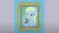 Size: 1280x720 | Tagged: safe, artist:mlp-silver-quill, derpy hooves, after the fact, after the fact:the point of no return, g4, best book borrower, bubble pipe, bust, female, glasses, magic, magic aura, mare, pipe, portrait