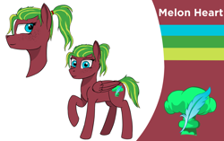 Size: 3574x2250 | Tagged: safe, artist:enteryourponyname, oc, oc:melon heart, pegasus, pony, fallout equestria, female, high res, pegasus oc, ponytail, reference sheet, solo