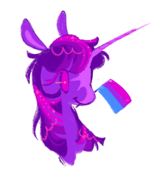 Size: 1019x1079 | Tagged: safe, artist:webkinzworldz, twilight sparkle, pony, unicorn, g4, alternate color palette, bilight sparkle, bisexual pride flag, bisexuality, pride, pride flag, purple, simple background, solo, white background