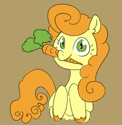 Size: 686x705 | Tagged: artist needed, safe, carrot top, golden harvest, pony, g4, carrot, drawthread, food, herbivore, mouth hold, solo