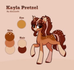 Size: 1950x1860 | Tagged: safe, artist:_alixxie_, oc, oc:kayla, pony, unicorn, female, mare, quadrupedal, reference sheet, solo