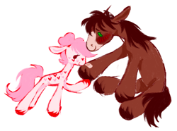 Size: 1280x951 | Tagged: safe, artist:peaceandlove26, nurse redheart, trouble shoes, earth pony, pony, g4, alternate design, band-aid, blushing, crack shipping, duo, female, kissing, male, redshoes, shipping, simple background, straight, white background