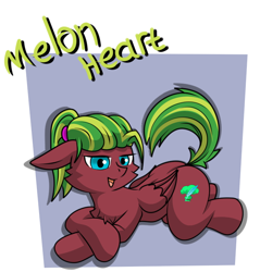 Size: 670x702 | Tagged: safe, oc, oc only, oc:melon heart, pegasus, pony, fallout equestria, pegasus oc, ponytail, simple background, solo, wings