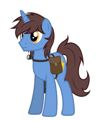 Size: 1976x2280 | Tagged: safe, artist:equestria secret guard, oc, oc only, oc:frozen flash, oc:冰闪, pony, unicorn, bag, flashlight (object), horn, male, saddle bag, silent congruence town, silent congruence town 2, simple background, solo, stallion, transparent background, unicorn oc