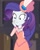 Size: 662x828 | Tagged: safe, screencap, rarity, human, equestria girls, g4, my little pony equestria girls: better together, rarity investigates: the case of the bedazzled boot, rarity investigates: the case of the bedazzled boot: trixie, clothes, cropped, diamonds, dress, feather, hand on cheek, hand on chest, hat, long dress, long skirt, long sleeves, pillbox hat, pink dress, shrunken pupils, skirt, solo, surprised, teeth, wide eyes