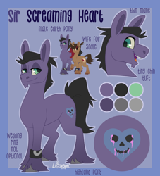 Size: 2000x2200 | Tagged: safe, artist:lionbun, oc, oc:screaming heart, earth pony, pony, earth pony oc, high res, male, reference sheet, stallion