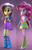 Size: 658x1024 | Tagged: safe, artist:3d thread, artist:creatorofpony, fluttershy, pinkie pie, human, equestria girls, g4, 3d, 3d model, andrea libman, bare shoulders, boots, clothes, clothes swap, cutie mark swap, duo, duo female, eyebrows, female, high heel boots, jacket, open mouth, open smile, polka dot socks, shirt, shoes, skirt, sleeveless, smiling, socks, socks swap, swapped cutie marks, tank top, teenager, vest, voice actor joke