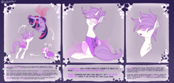 Size: 7700x3700 | Tagged: safe, artist:neonishe, oc, oc:ace gambit (nya), changeling, changeling oc, purple changeling, reference, reference sheet, solo, white changeling