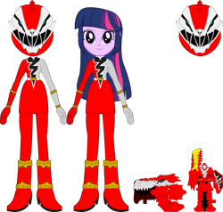 Size: 2433x2314 | Tagged: safe, artist:dustinwatsongkx, twilight sparkle, alicorn, human, equestria girls, g4, high res, kishiryu sentai ryusoulger, power rangers, power rangers dino fury, red ranger, simple background, transparent background, twilight sparkle (alicorn)