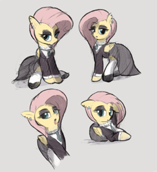 Size: 765x838 | Tagged: safe, artist:vultraz, fluttershy, pegasus, pony, g4, bedroom eyes, clothes, cute, dress, ear piercing, eyeshadow, female, fluttergoth, looking at you, makeup, mare, piercing, shoes, shyabetes, sitting, sketch, socks, tongue out