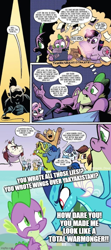 Size: 500x1129 | Tagged: safe, artist:andypriceart, edit, edited screencap, idw, screencap, bittersweet (g4), leadwing, princess ember, spike, twilight sparkle, dragon, pony, unicorn, g4, wings over yakyakistan, comic drama, female, gigachad, gigachad spike, idw drama, katie cook, male, mare, meme, older, older spike, op can't let go, op is a duck, stallion, text, tongue out, uh oh, unicorn twilight, unnamed character, unnamed pony, winged spike, wings