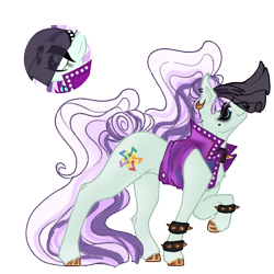 Size: 1000x1000 | Tagged: safe, artist:kazmuun, coloratura, earth pony, pony, series:kazmuun's drawing every pony, g4, alternate design, beauty mark, black eyeshadow, chest fluff, clothes, countess coloratura, ear piercing, earring, eyeshadow, female, freckles, hoof polish, hooped earrings, jacket, jewelry, looking at you, makeup, mare, nose piercing, nose ring, piercing, quadrupedal, raised hoof, redesign, screencap reference, shiny hooves, simple background, solo, spiked wristband, tai b, transparent background, veil, wristband