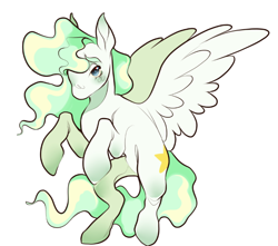 Size: 654x577 | Tagged: safe, artist:hrabinaponpon, vapor trail, pegasus, pony, g4, female, mare, rearing, simple background, solo, spread wings, white background, wings