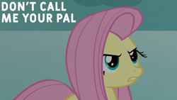 Size: 1920x1080 | Tagged: safe, edit, edited screencap, editor:quoterific, screencap, fluttershy, pegasus, pony, g4, keep calm and flutter on, angry, female, fluttershy is not amused, gritted teeth, implied discord, mare, solo, teeth, unamused