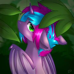 Size: 2001x2000 | Tagged: safe, artist:lambydwight, oc, oc only, oc:cloud twist, alicorn, bat pony, bat pony alicorn, pony, bat wings, high res, horn, looking at you, solo, wings